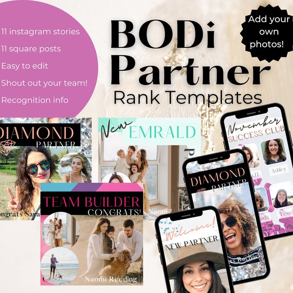BODi Partner Ranks / Partner Recognition/ Coaching Content / Templates / Editable Bundle / 2024