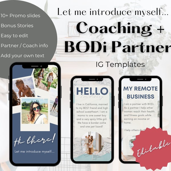 Lernen Sie mich kennen / Coaching Stories / BODi Partner / Coaching Info / Stories Bundle / BODi Coach / Editierbar / Template