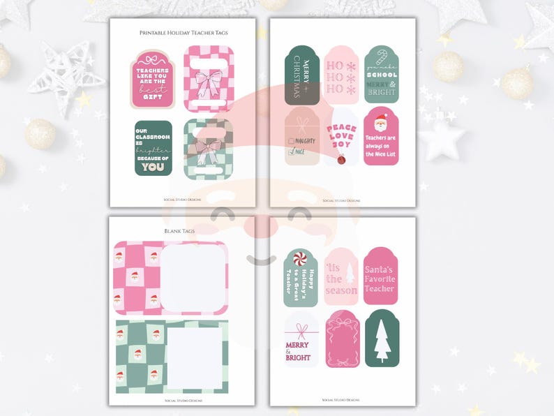 Christmas Teacher Gift Tags Printable | Editable Canva Teacher Tags ...