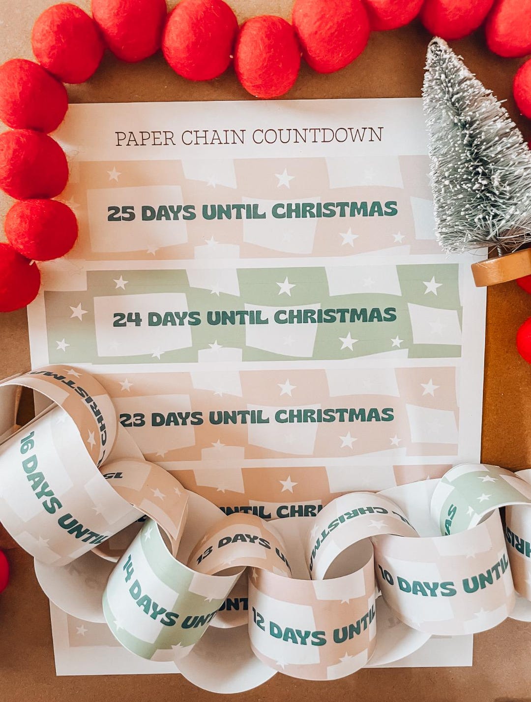 Christmas Paper Chain Countdown (digital Download) - Etsy