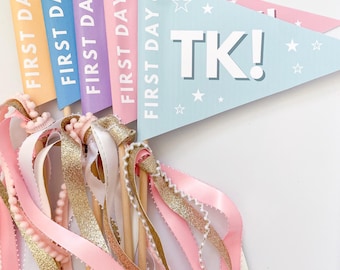 Banderín imprimible para el primer día de clases: accesorio fotográfico para el regreso a clases (descarga digital)