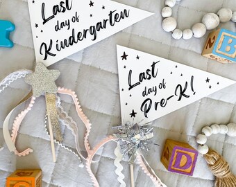 Last Day of School Pennant Flag: Last Day Photo Prop (Digital Download)