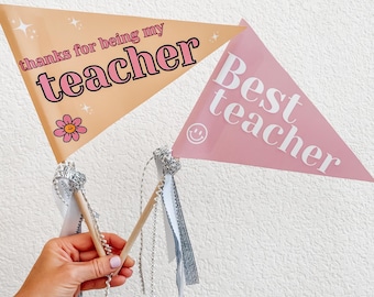 Banderín de agradecimiento para profesores: Regalo de agradecimiento (Descarga digital)