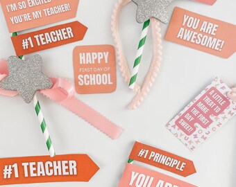 Regalos para maestros, regreso a clases, imprimibles, primer día de clases, etiquetas de regalo, etiquetas, agradecimiento, reconocimiento al maestro, descarga digital