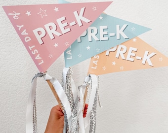 Banderín del último día de preescolar: imprimible a todo color (descarga digital)