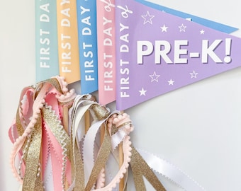 Bandera del primer día de preescolar: imprimible para el regreso a clases (descarga en PDF)