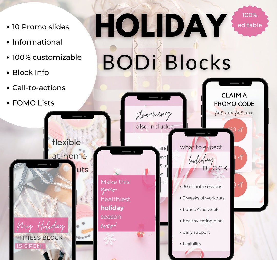 Holiday IG Stories / Bodi / Blocks / Editable/ Madeforyou / December