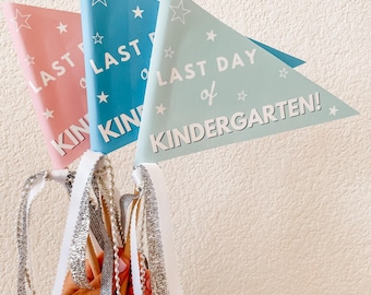 Banderín del último día de jardín de infantes: Celebración escolar imprimible (descarga digital)
