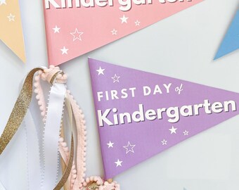 Banderín para el primer día de clases: imprimible para jardín de infantes (descarga digital)