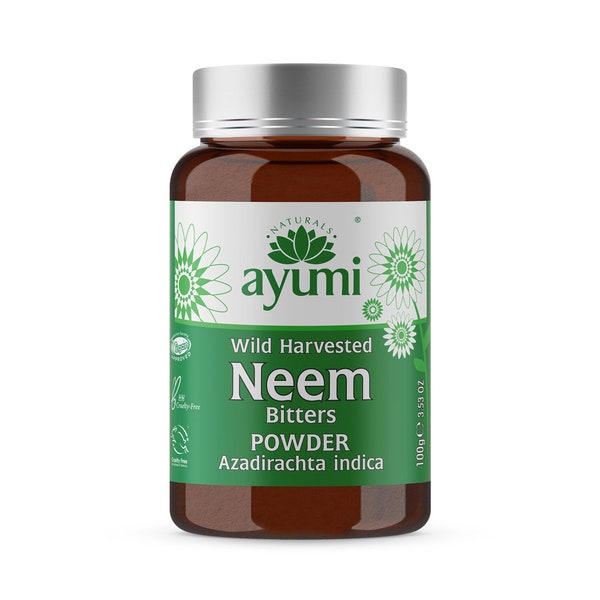 Ayumi Neem Leaf Powder, Clear Complexion, Healthy Skin Supplement, Detox Liver and Blood, 100g