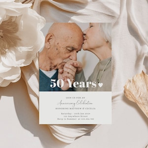 50th Anniversary Invitation - 50th Golden Wedding Anniversary Invitation - 60th Wedding Anniversary Invitation - EDITABLE DIGITAL DOWNLOAD