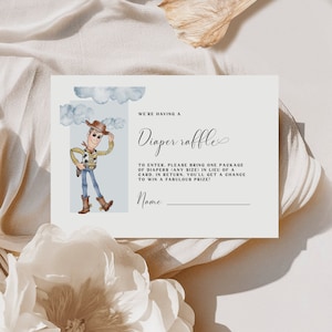Toy Story Baby Shower Invitation Diaper Raffle Card - It's a Boy Story - Boy Story Baby Shower - Too Infinity - EDITABLE DIGITAL DOWNLOAD