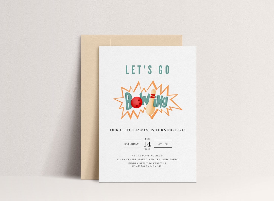 Bowling Party Invitation Templates Editable Template With Bowling