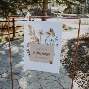 Boho Ladybug Welcome Sign - Ladybug Birthday Decorations - Ladybug Birthday Party - 1st Little Bug Theme Editable Template DIGITAL DOWNLOAD