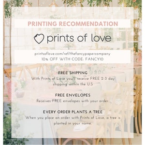 K&ouml;nnte beinhalten: Ein Werbebild f&uuml;r Prints of Love, mit einem Herzlogo und dem Text &bdquo;PRINTING RECOMMENDATION&ldquo;. Das Bild enth&auml;lt die Website-Adresse printsoflove.com und einen Rabattcode. Zus&auml;tzlicher Text hebt kostenlosen Versand, kostenlose Umschl&auml;ge und eine Baumpflanzinitiative hervor.