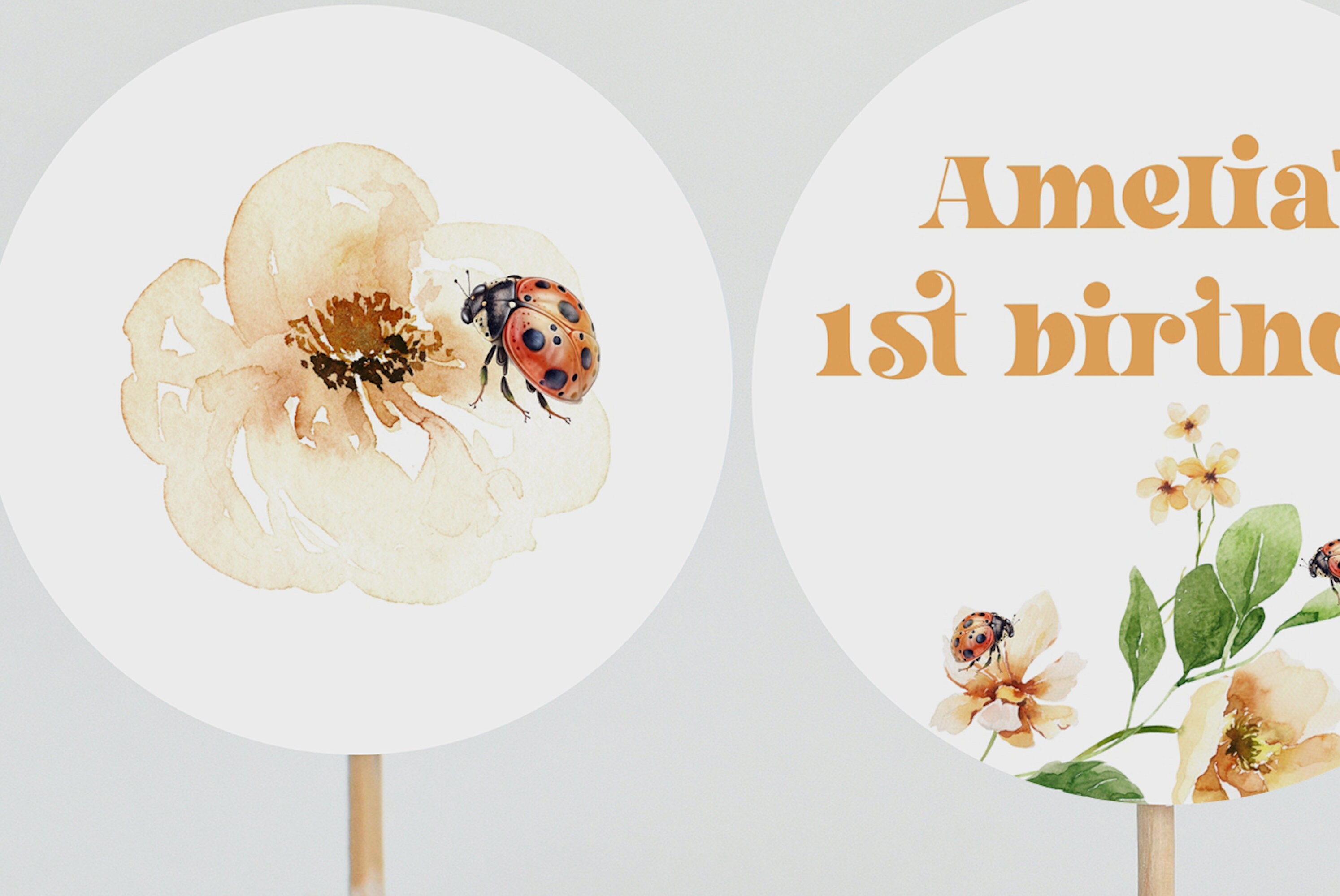 Marienkäfer Geburtstagsdeko Set – Inkl. Banner, Ballons, Pompons & Cake Topper Für Mottoparty