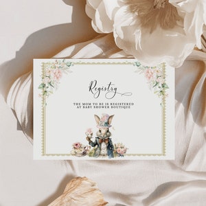 Alice In Wonderland Baby Shower Invitation Registry Card - Alice In Wonderland Decorations - Wonderland Tea Party EDITABLE DIGITAL DOWNLOAD