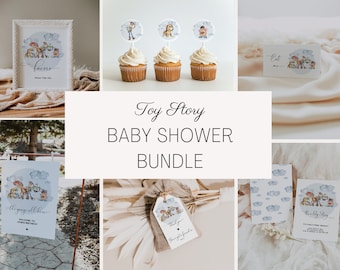 Toy Story Baby Shower Invitation Bundle - It&#39;s a Boy Story Bundle - Boy Story Baby Shower - Toy Story Decoration - EDITABLE DIGITAL DOWNLOAD