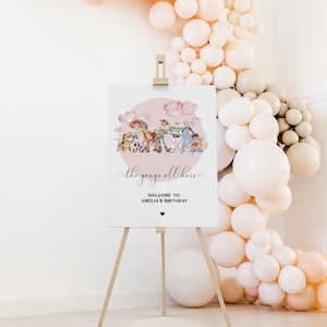 Pink Toy Story Welcome Sign - Toy Story Backdrop - Toy Story Birthday Decoration - Toy Story Birthday Invitation - EDITABLE DIGITAL DOWNLOAD