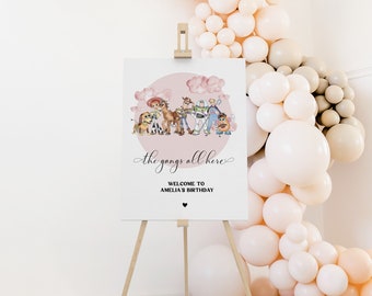 Pink Toy Story Welcome Sign - Toy Story Backdrop - Toy Story Birthday Decoration - Toy Story Birthday Invitation - EDITABLE DIGITAL DOWNLOAD