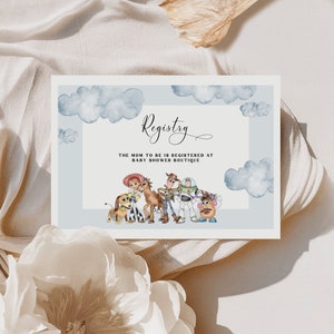 Toy Story Babyparty Einladung Registerkarte - It's a Boy Story - Boy Story Babyparty - Too Infinity - EDITIERBARER DIGITALER DOWNLOAD