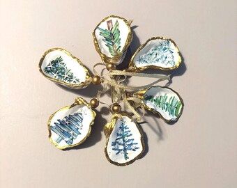 Christmas Holiday Tree Ornament Set Tree Decor Handmade Gift Hostess Present Coastal Christmas Decor Thanksgiving Gift