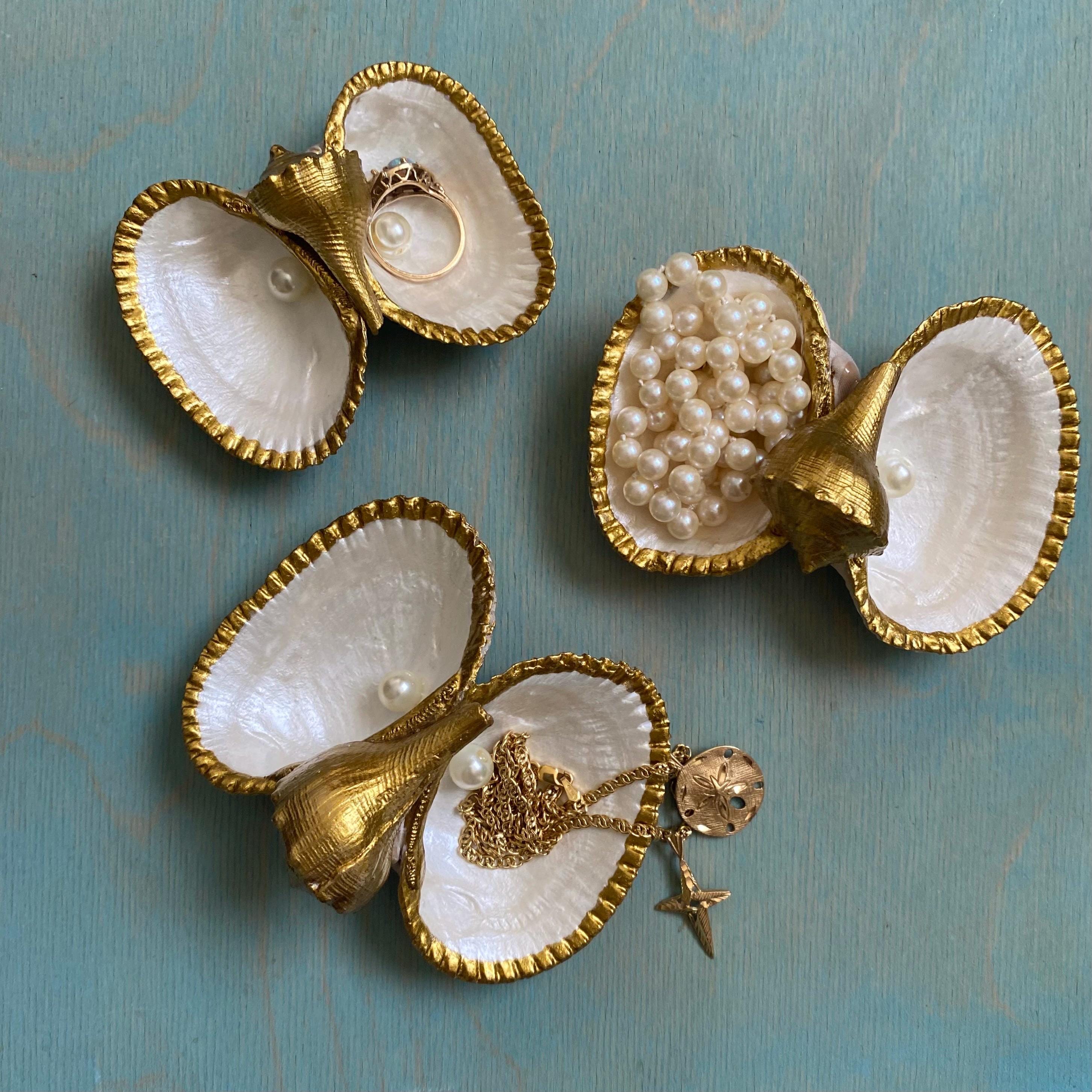 Seashell Ring Dish Present Shell Jewelry Tray Coastal Home Vanity Gift ...