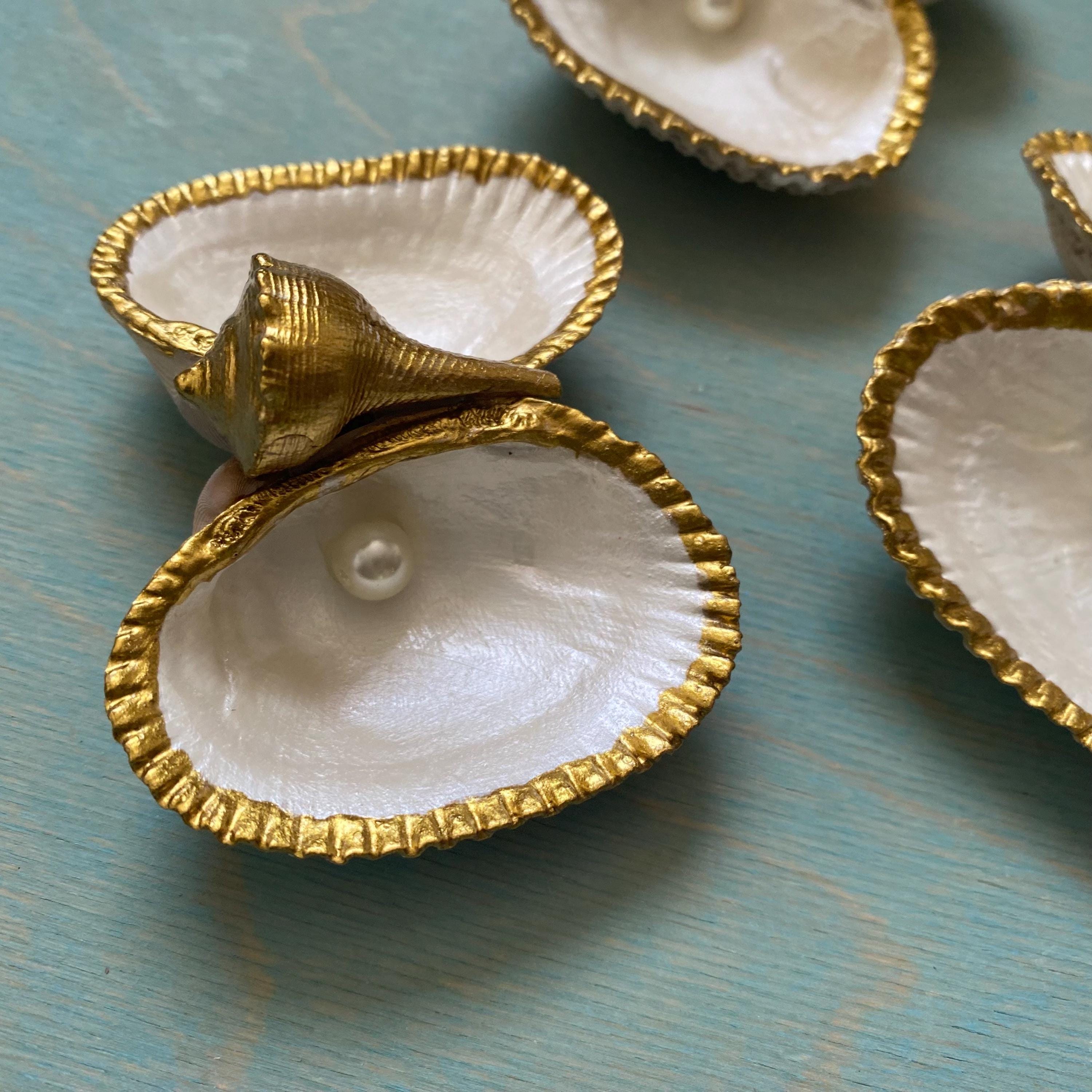 Seashell Ring Dish Present Shell Jewelry Tray Coastal Home Vanity Gift ...