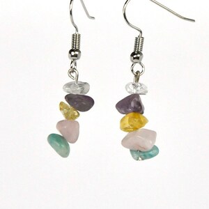 mixed stone dangle earrings