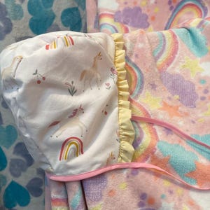 ABDL pink and yellow unicorn Bonnet