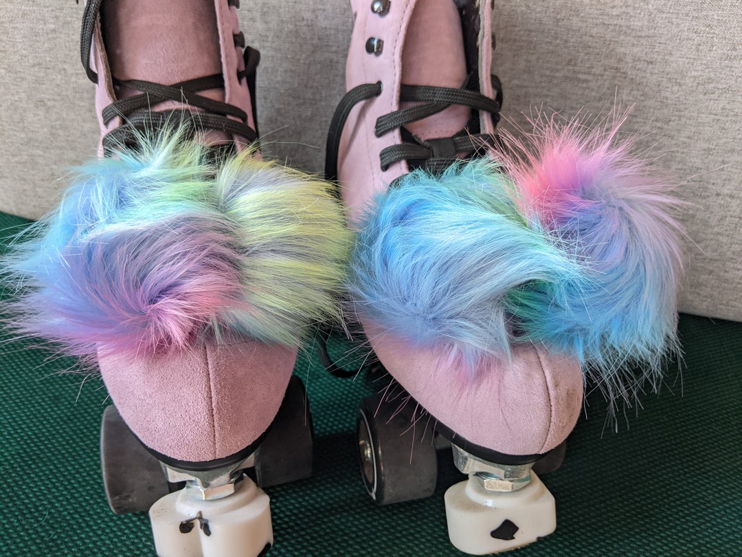Roller Skate Pom Poms Ranbow Pom Poms Double Pom Poms Etsy