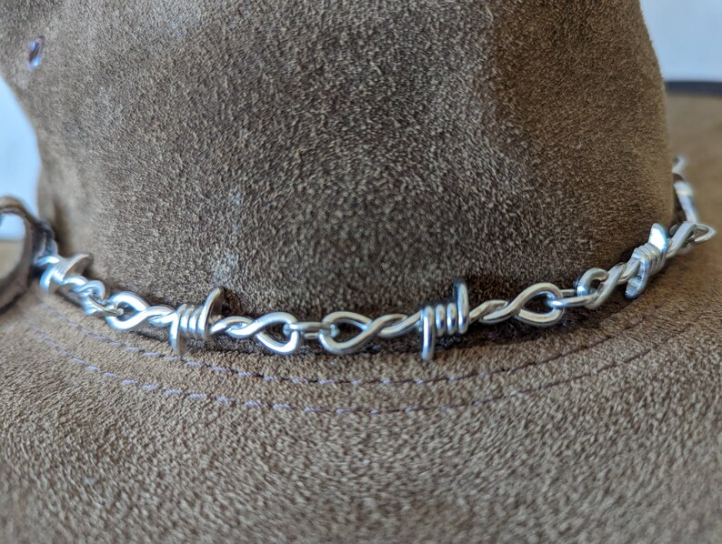 Hat Band, Barbed Wire Hat Band, Western Hat Band, Groomsmen Gift, Chain