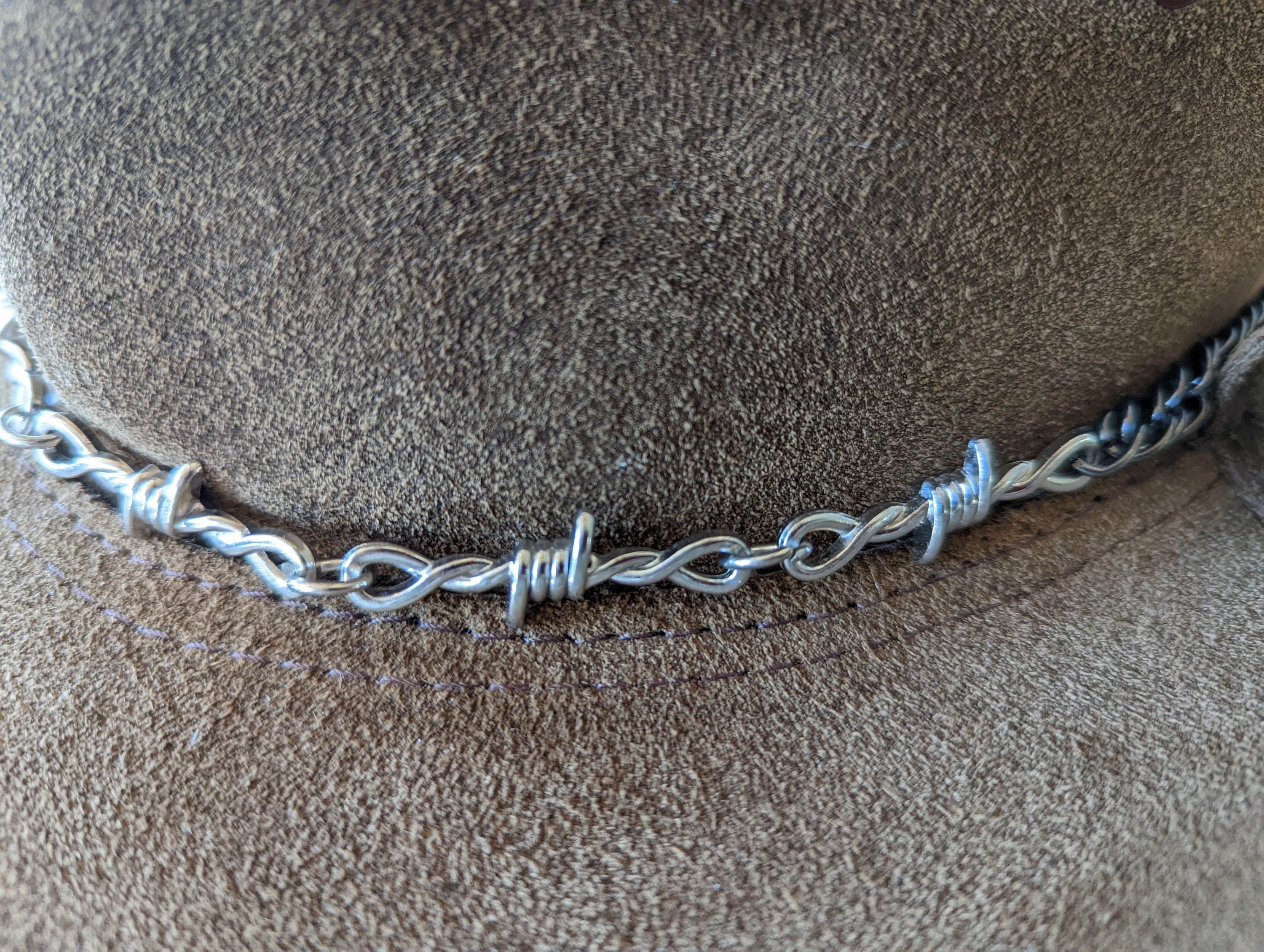 Hat Band, Barbed Wire Hat Band, Western Hat Band, Groomsmen Gift, Chain