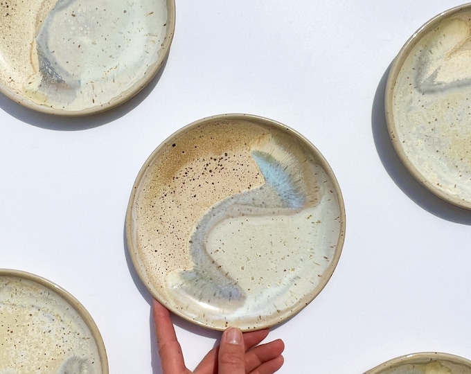 Handmade ceramic dessert plate - WAVE Sand
