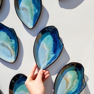 Handmade ceramic decorative tray - WAVE Ocean