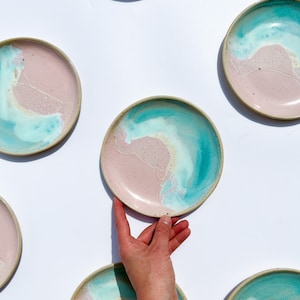 Handmade ceramic dessert plate - WAVE California