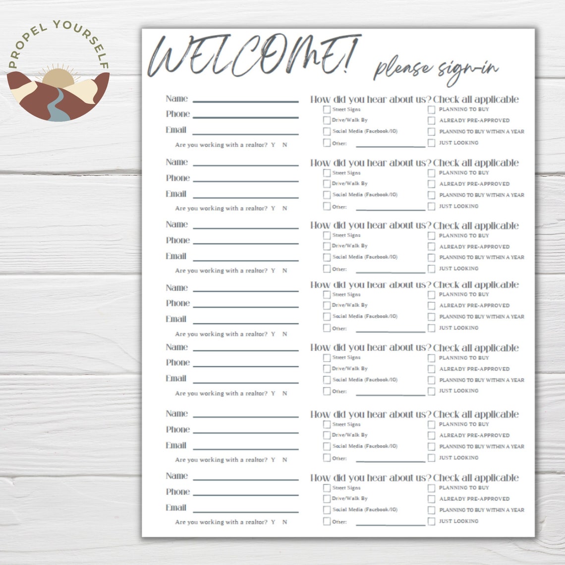 Open House Sign-in Sheet Printable Open House Sign In Open - Etsy