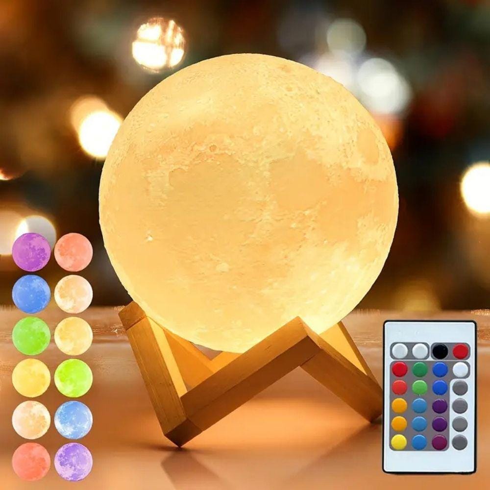 3D Printed Moon LED Lamp, Custom Photo and Text, Personalized Lunar ...