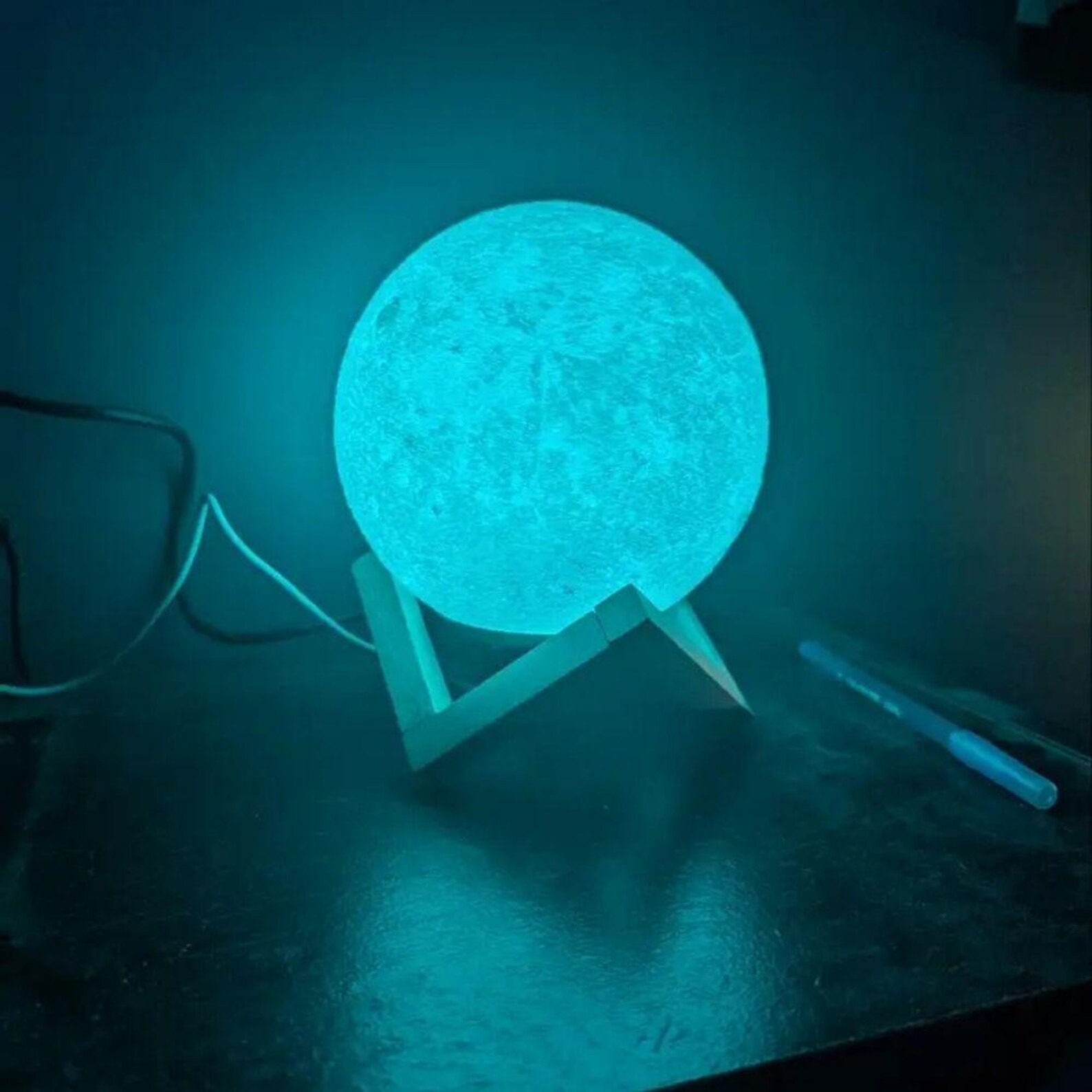 3D Printed Moon LED Lamp, Custom Photo and Text, Personalized Lunar ...
