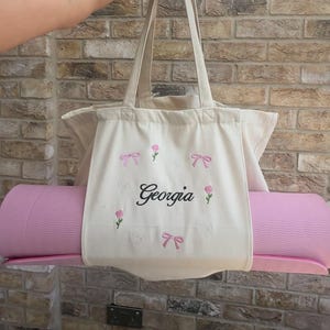 Personalised yoga bag gym bag pilates bag custom yoga bag Beige