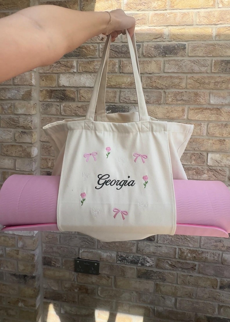 Personalised yoga bag gym bag pilates bag custom yoga bag Beige
