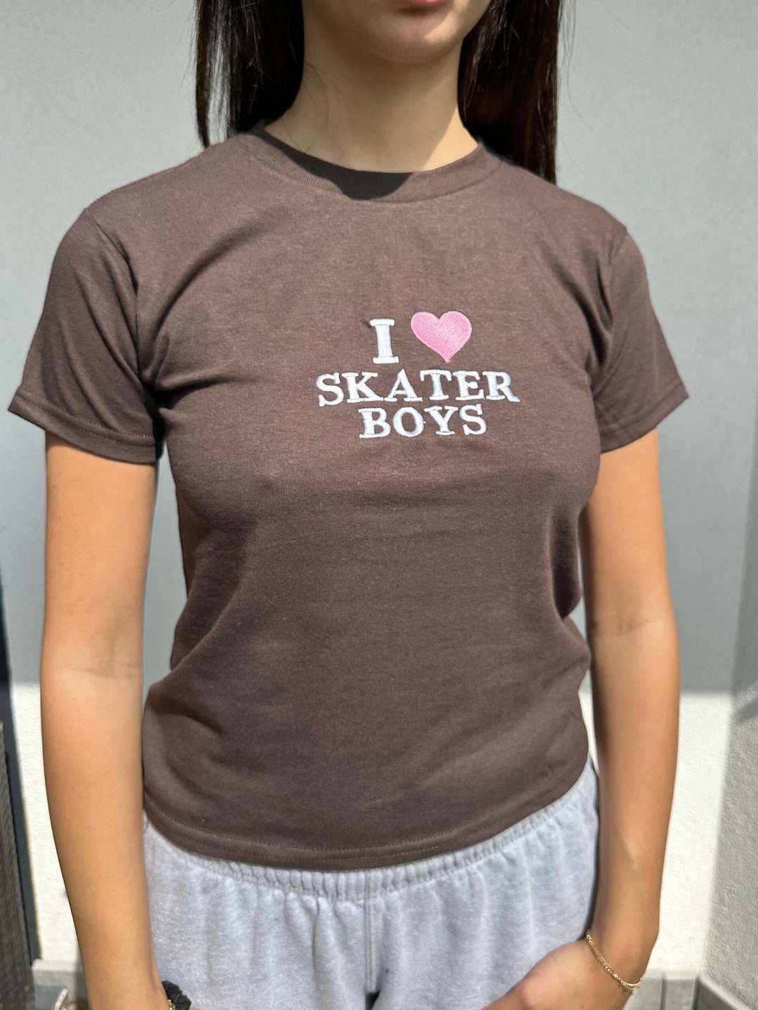 I Heart Skater Boys T Shirt I Love Skater Boys Y2k Baby Tee Style Fit
