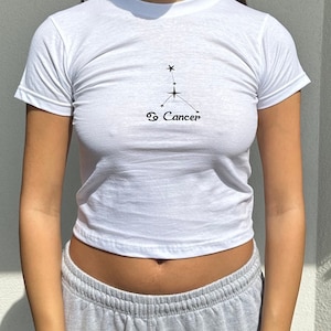 Cancer Star Sign Tshirt y2k style baby tee Crop Top cancer zodiac sign t shirt Birthday Gift for a Cancer astrology sign Gift Cancer shirt