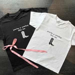 Cowboy like me Western themed y2k Style Baby tee