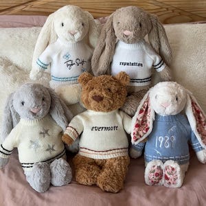 Embroidered teddy sweater jumper for swiftie jellycat jellycat clothes