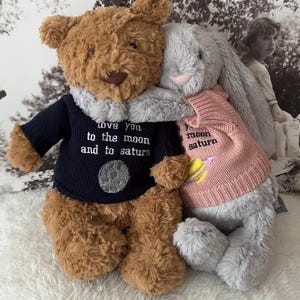 Embroidered teddy sweater Jumper for swiftie jellycat jellycat clothes Love you to the moon and to saturn