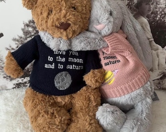 Embroidered teddy sweater Jumper for swiftie jellycat jellycat clothes Love you to the moon and to saturn