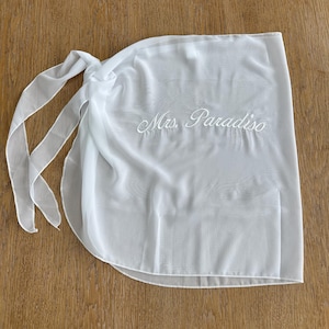 Bride beach cover up Custom sarong with personalised embroidery for bachelorette and honeymoon image 8