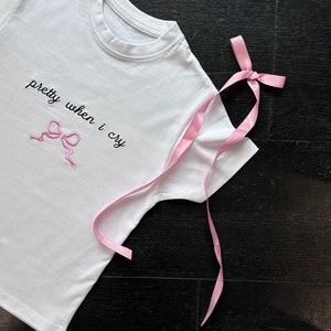 Bonita camiseta de bebé cuando lloro, top corto, estilo Y2K, regalo