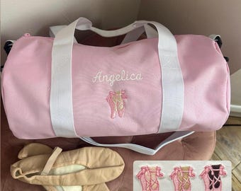 Balletttasche für Mädchen gestickte personalisierte benutzerdefinierte Name Tanztasche für Ballettschuhe Laufbeutel personalisiert